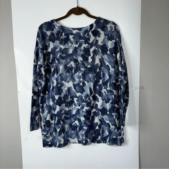 J. Jill purejill Pullover Sweater Top Women’s Medium Petite Floral Blue White - Picture 10 of 10